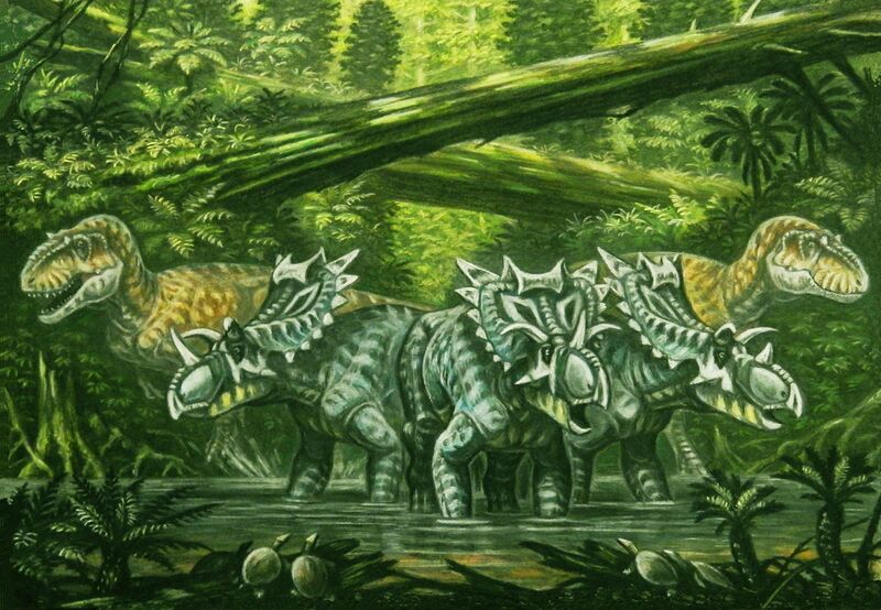 Plik:Spiclypeusand Daspletosaurus by Abelov2014.jpg