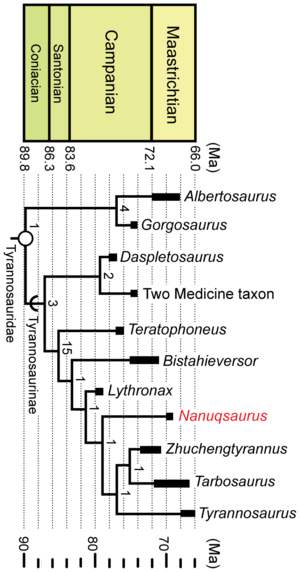 Fiorillo i Tykoski 2014 Nanuqsaurus Loewen.png