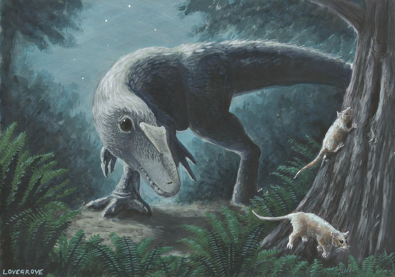 Plik:Dilong and eomaia by alexanderlovegrove-d900332.jpg